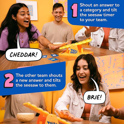 Big Potato Tilt ’n’ Shout – Fast-Paced Family Board Game for Adults & Kids | Shout Out Trivia Party Game with Categories & Bonus Content | New Board Games 2025