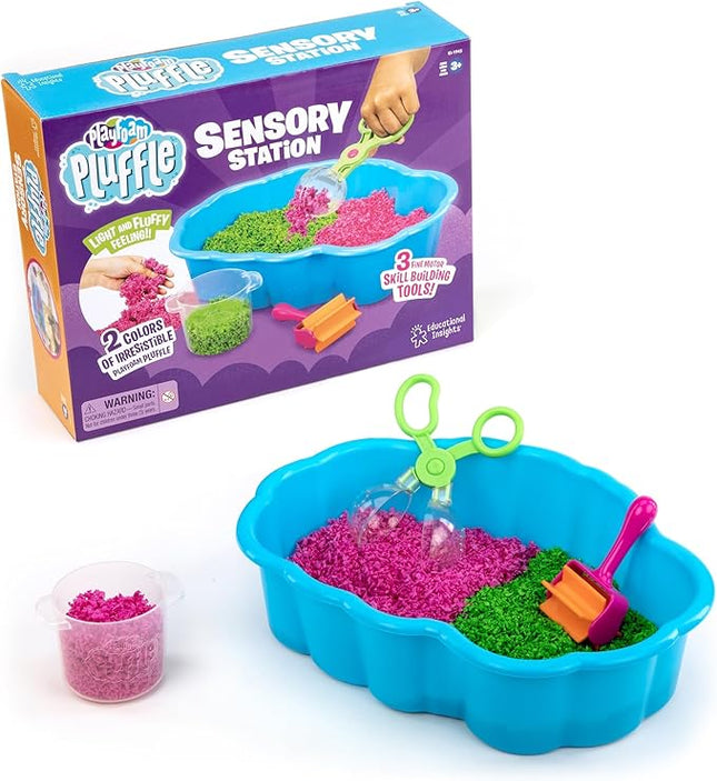 Educational Insights Pluffle® Sensory Station - Sensory Bin Foam Set, No Mess Alternative to Sand Toys & Slime for Toddlers, Fun Table Filler for Home or Classroom, Kids Ages 3+