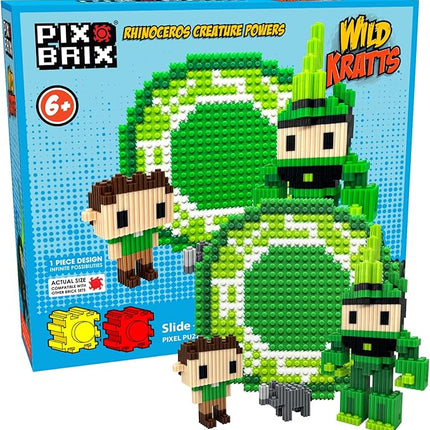 Pix Brix - Wild Kratts Toys Pixel Art Kit - Emperor Penguin, 1482 Pieces - Patented Slide + Stack Pixel Puzzle Building Bricks, Build & Collect Wild Kratts Animals - Stem Toys, Ages 6 Plus