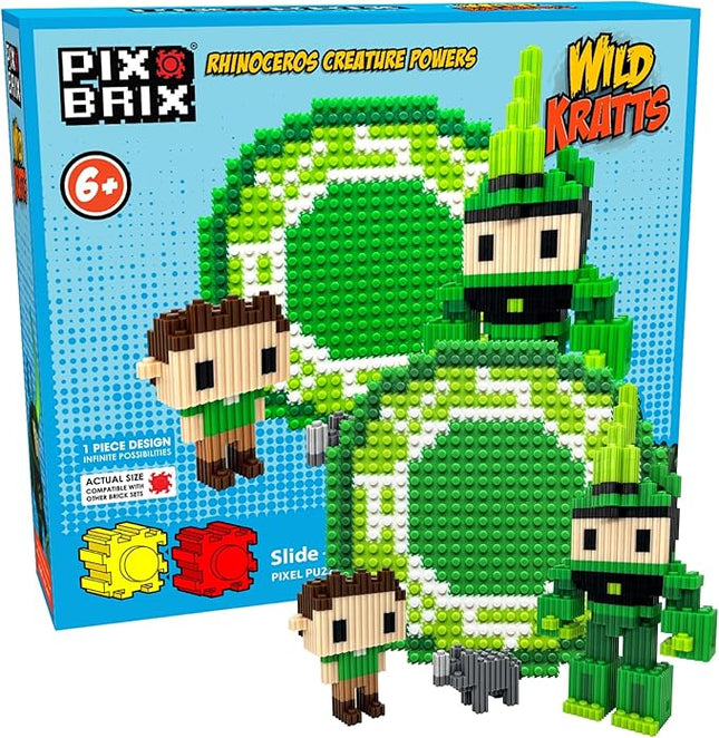 Pix Brix - Wild Kratts Toys Pixel Art Kit - Emperor Penguin, 1482 Pieces - Patented Slide + Stack Pixel Puzzle Building Bricks, Build & Collect Wild Kratts Animals - Stem Toys, Ages 6 Plus
