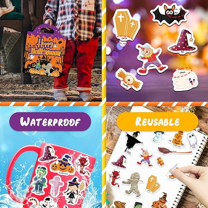 Benresive Reusable Sticker Book for Toddlers 2-4 Years, Fun Travel Stickers for Kids, Waterproof Sticker Books for Toddlers 1-3, Crafts Activities for Todddlers 1-3 2-4 3-5 - Halloween