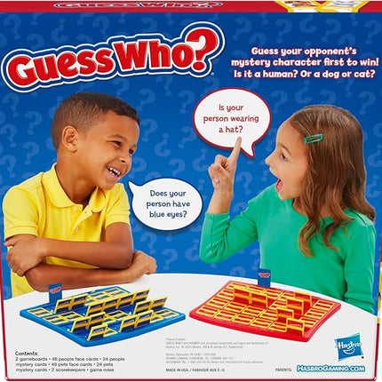 Hasbro Gaming Guess Who? Board Game, with People and Pets Cards, The Original Guessing Game for Kids, Ages 6 and Up (Amazon Exclusive)