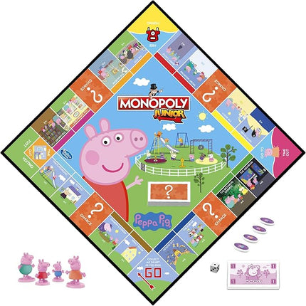 Hasbro Gaming Monopoly Junior: Peppa Pig Edition Board Game for 2-4 Players, Indoor Games for Kids, Peppa Pig Toys and Games, Ages 5+ (Amazon Exclusive)