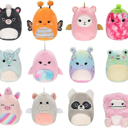 Squishville by Original Squishmallows Style & Play Clips - 4 Pack Mystery Bundle - Clip-On and Link Together - 12 Possibilities Chosen at Random