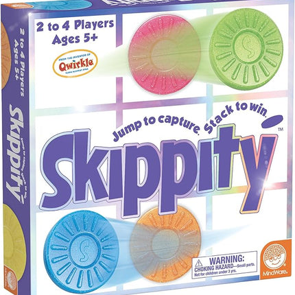 MindWare Skippity – Jump-and-Capture Board Game for 2 to 4 Players – Twist on Checkers – 100pc – Fun for Kids & Adults, Ages 5+