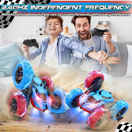 Remote Control Car,RC Cars Toys for 6-12 Year Old Boys, Off Road RC Stunt Car 4WD 360° Rotating Remote Control Cars for Kids, Boys Girls Gifts for Birthday Gift