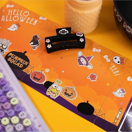 Hello Kitty and Friends Halloween Puffy Playset, Includes 30+ Stickers, 2 Play Scenes, Reusable for Kids