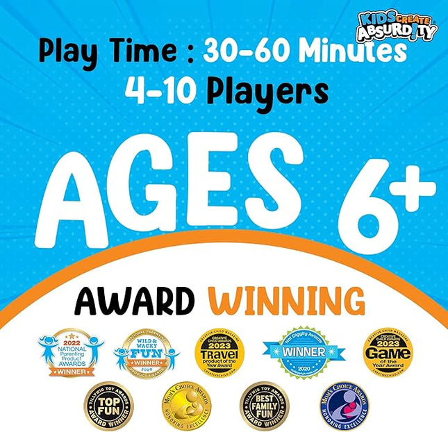 Kids Create Absurdity Funny Card Game for Kids Family Game Night Laugh Until You Cry- A Fun Fill in The Blank Card Game for Ages 6-12 Years Old