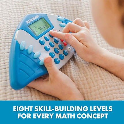Educational Insights MathShark- Electronic Math Games, Addition, Subtraction, Division, and Multiplication Game, Handheld Games for Kids, Interactive STEM Learning Tools for Ages 6+