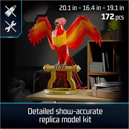 4D Build, Harry Potter Fawkes Phoenix 3D Model Kit with Stand, Harry Potter Collectibles & Desk Décor, Adult Puzzle, Building Toys, 172 Pieces, 3D Puzzles, Gift Ideas for Ages 12 & Up