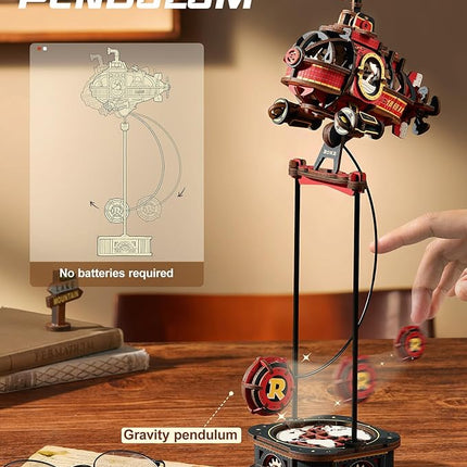 ROKR Pendulum Balance Toy, 3D Wooden Puzzles for Adults, Retro Deep-Sea Adventurer, DIY Craft Wood Puzzle Kit, Unique Gift for Men Women