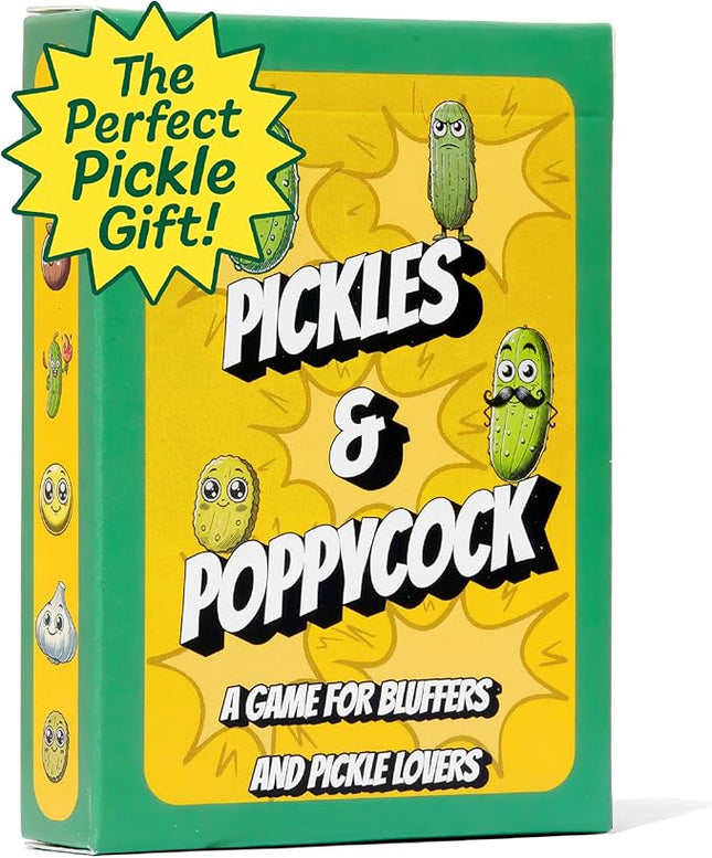 Pickles & Poppycock - A Game for Bluffers and Pickle Lovers - Pickle Gifts - Gifts for Pickle Lovers - Card Games for Adults and Kids - Social Bluffing Game for 2-8 Players and Ages 8+