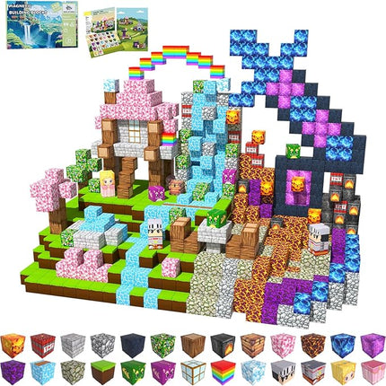 150PCS Magnetic Blocks, Magnetic Building Blocks, Magnet Blocks for Kids Age 3-5 4-8 8-12, STEM Sensory Educational Magnet Stacking Toys Boys Girls Gifts