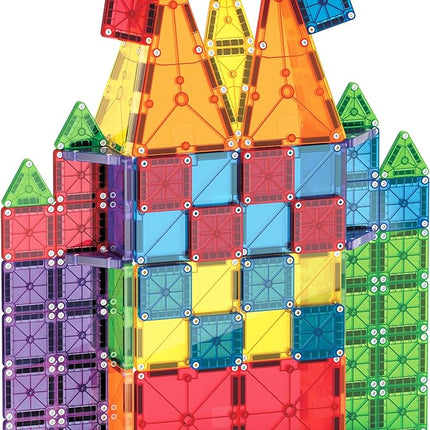 MAGNA-TILES Combo 62-Piece Magnetic Construction Set, The Original Magnetic Building Brand