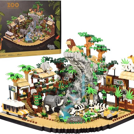 Zoo Architecture Micro Building Blocks Sets - 4800PCS, Animals Park Micro Bricks Modle Kit Present for Adults Ages of 14+