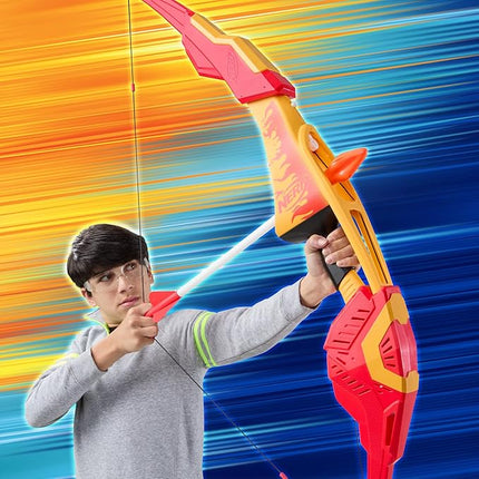 Nerf Pyrostrike Megabow, 42-Inch Bow Fires Arrows Up to 105 Feet, 2 Arrows with Soft Tips, Kids Outdoor Toys & Gifts, Ages 10+ (Amazon Exclusive)