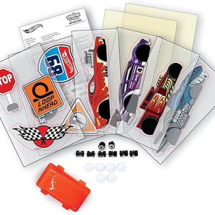 Tara Toys Hot Wheels Shrinky Dinks Craft Kit – Create Custom Car Designs with Pre-Cut Shrink Art Sheets, Colored Pencils & Keychains – Creative Activity for Kids Ages 5+
