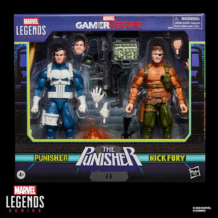 Marvel Legends Series Gamerverse Punisher & Nick Fury, Retro Video Game-Inspired Collectible 6-Inch Action Figures