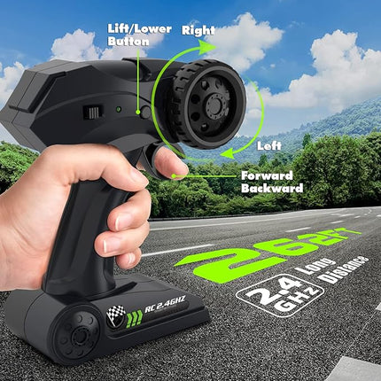 CROBOLL 1:12 Large RC Cars for Boys with Upgraded Lifting Function, 2.4GHz 4WD Remote Control Car Toy Gifts 20km/h Monster Truck for Kids, All Terrain RC Truck for 60Min Play(Green)