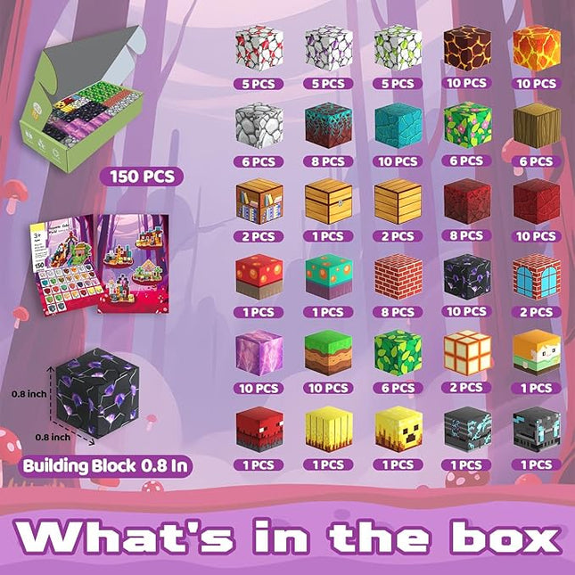 150 PCS Magnetic Building Blocks Toys for Kids, Stacking Magnetic Tiles Toys for Kids Toddlers Boys Girls Ages 3 4 5 6 7 8-12 Gifts