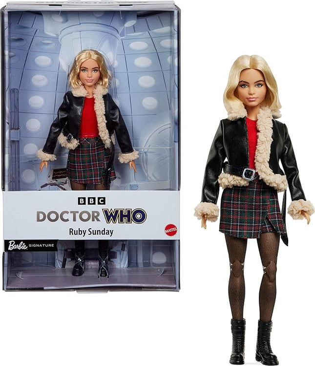 Barbie Ruby Sunday Doll, Dr. Who Collectible Inspired by The Series’ 14th Season with Doll Stand & Certificate of Authenticity