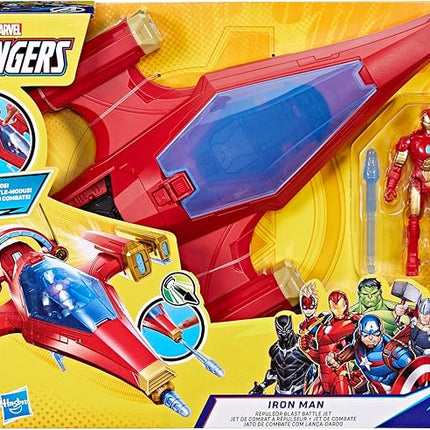 Marvel Avengers Epic Hero Series Iron Man Repulsor Blast Battle Jet, 4-Inch (10 cm) Vehicle & Action Figure Set, Super Hero Toys, Kids Ages 4 & Up