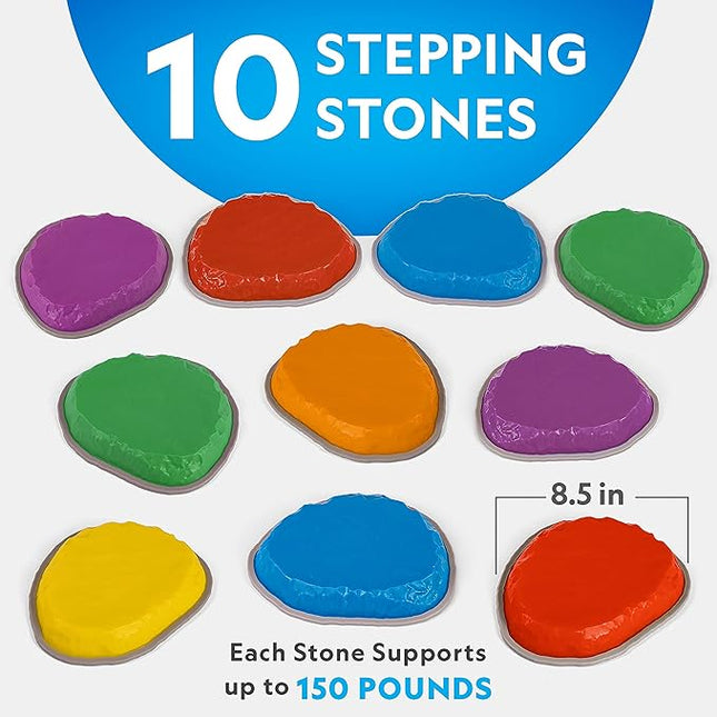 NATIONAL GEOGRAPHIC Stepping Stones for Kids – Durable Non-Slip Stones Encourage Toddler Balance & Gross Motor Skills, Indoor & Outdoor Toys, Obstacle Course, Gifts for Toddlers (Amazon Exclusive)