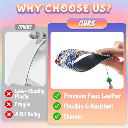 Diamond Painting Bookmark Shape Rhinestone Crystal DIY Diamond Drawing Bookmark by Number Embroidery Painting for Valentines Day Crafts Gift (Mushroom 6)