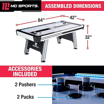 MD Sports Air Hockey Table with Arcade Electronic Scorer, Perfect for Family Game Rooms