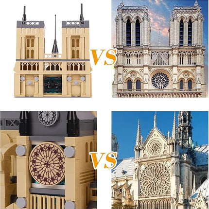 Notre Dame de Paris Building Blocks Set, World Famous History Architectural Model Kit, French Landmark Collection Set for Adults Kids 8+, Gift & Office Home Décor, 1382 PCS