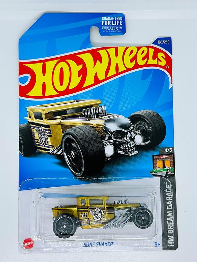 Hot Wheels 2022 - Bone Shaker - Gold - HW Dream Garage 4/5 - Skull Wing