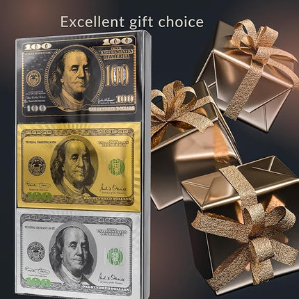 Magic Kiss Waterproof Gold and Silver Foil Poker Playing Cards, Deck of Plastic Playing Cards Gift (3 Decks/Gold + Silver + Black)