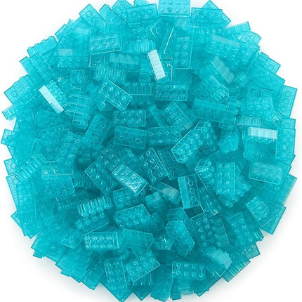 Feleph 320 Pieces Transparent Light Blue 2x4 Bricks Parts Building kit Creative Play Set Blocks Basic Toy Accessories Compatible with 3001 Major Brands