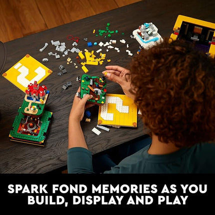 LEGO Super Mario 64 Question Mark Block 71395, 3D Model Set for Adults with 4 Microscale Game Levels: Peach’s Castle, Bob-omb Battlefield, Cool Mountain and Lethal Lava Trouble