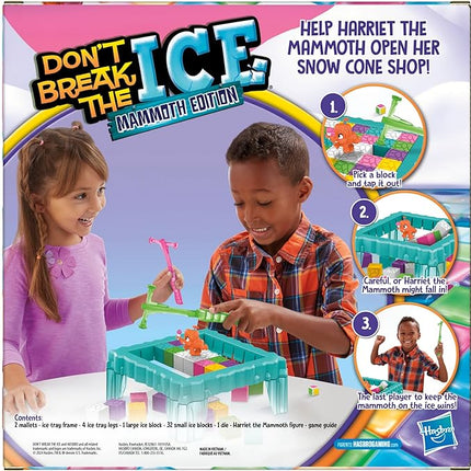 Hasbro Gaming Don’t Break The Ice Mammoth Edition Board Game | Ages 3 and Up | 2 to 4 Players | Preschool and Kids Games (Amazon Exclusive)