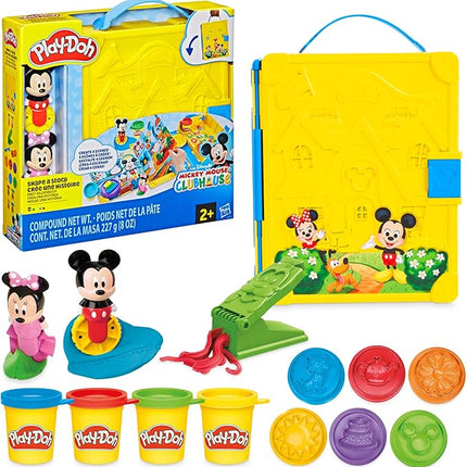 Play-Doh Disney Junior Mickey Mouse Clubhouse, Shape a Story Playset, Storage & Travel, Arts & Crafts Preschool Toys for Kids 2+