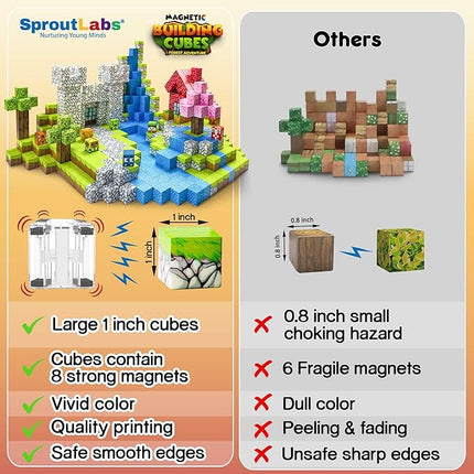 100 Pcs Magnetic Blocks, Magnetic Building Blocks for Kids, Magnetic Cubes for Kids, Magnetic Blocks for Toddlers, Toddler Building Blocks Ages 3 4 5 6 7 8 9 10