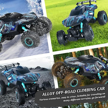 Remote Control Truck, 28cm Remote Control Car Off-Road for Boy with Spray & Light for Kids Age 4-7 8-12, 2.4Ghz All Terrain Electric RC Car Toy Gifts for Kids