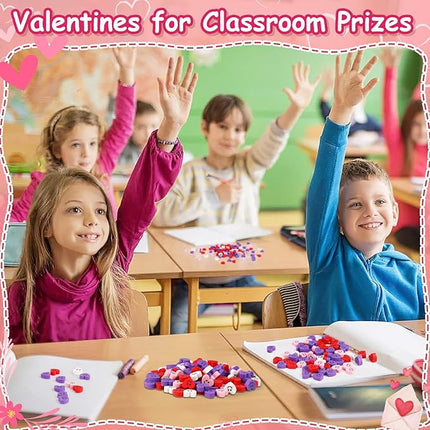 JUNEBRUSHS 150Pcs Mini Heart Erasers for Kids Bulk, Novelty Valentine Pencil Erasers Valentines Gifts for Kids School Classroom Prizes Homework Rewards Valentine's Day Party Favors