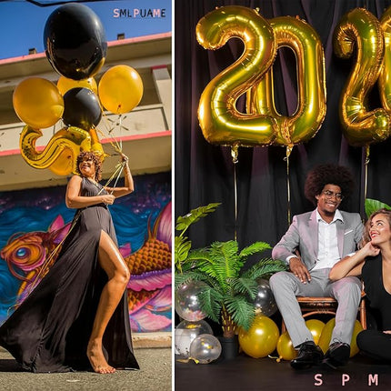 Smlpuame 40 Inch Number 2 Balloons Gold, 4pcs Huge Foil Balloon Numbers 2 0 2 5 for 2nd 5th 20th 25th 50th Birthday Anniversary Graduation Class of 2025 Party Decorations Supplies