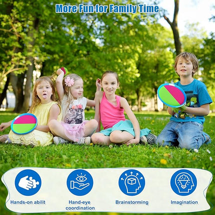 Aywewii Toss and Catch Ball Set, Boys Toys for 3 4 5 6 7 8 Year Old, Kids Sports Gifts, Outdoor Games for Backyard Camping Beach Pool Family Party, Valentines Day Gifts for Kids - 6 Paddles & 3 Balls