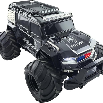 Threeking 1:14 Waterproof Rc Police Cars Amphipious Remote Control Car SUV Truck Indoor Outdoor Toys with Police-Siren Lights for 6 7 8 9 10 11 12 Year Old Kids Boys Girls Gifts Presents
