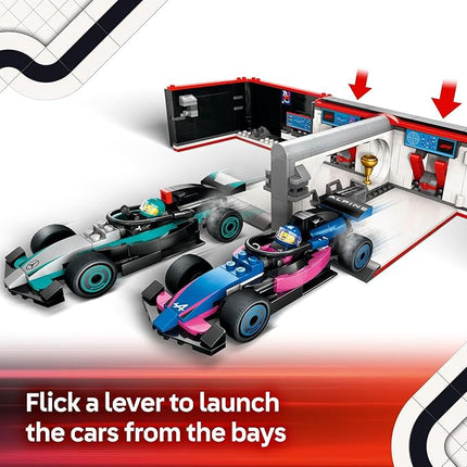 LEGO City F1 Garage & Mercedes-AMG & Alpine Cars Toy - Model Race Car Building Toy and Portable Playset for Kids, Boys and Girls, Ages 7+ - F1 Collectible for Fans - Gift Idea for Birthdays - 60444