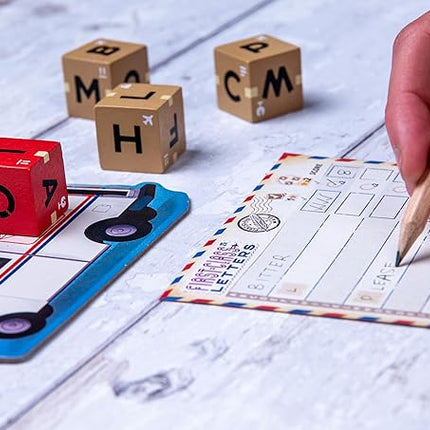 GameHead First-Class Letters, Roll & Write Word Game for Families and Parties, Ages 8+, 1-100 Players, Fast Paced 20 Minute Play Time, Fun and Travel Friendly