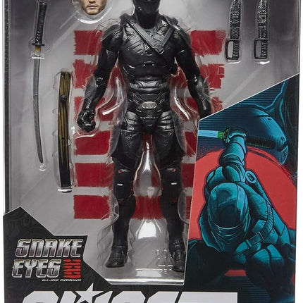 G. I. Joe Hasbro Classified Series : G.I. Joe Origins Snake Eyes Action Figure 16, Premium 6-Inch Scale Toy with Custom Package Art , Black