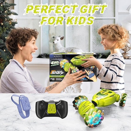 Gesture Sensing Stunt Remote Control Car - 2.4GHz 360° Rotating 4WD Transform RC Car, Birthday Gift for Boys 6 7 8+ Year Old
