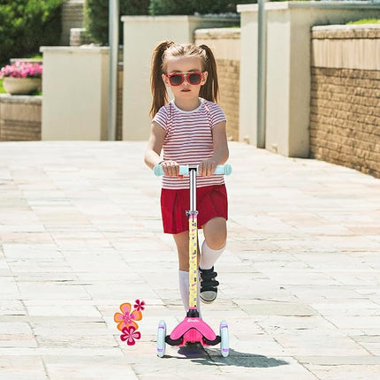 Voyager - Self Balancing Kick Scooter with Light Up Wheels, Extra Wide Deck, 3 Wheel Platform, Foot Activated Brake, 75 lbs Limit, Kids & Toddlers Girls or Boys, for Ages 3 and Up