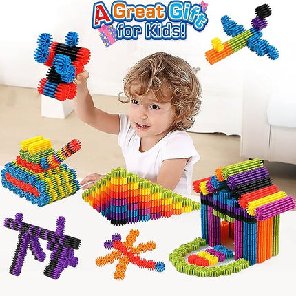 Gears Interlocking Learning Set, STEM Construction Toy Set - Building Kids Toys 180 Pcs - 10 Colors