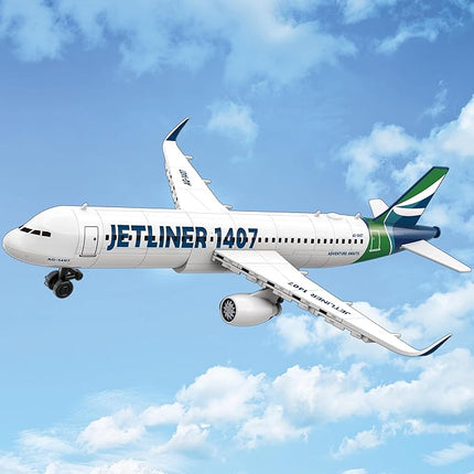 Apostrophe Games Commercial Jetliner Building Block Set - 133 Pcs, Ages 10+ Airplane Model Toy