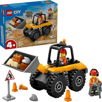 LEGO City Yellow Construction Wheel Loader Building Sensory Toy - Construction Vehicle Toy for Toddlers, Boys and Girls, Ages 4+ - Educational, Learning Gift Idea for Preschoolers - 60450